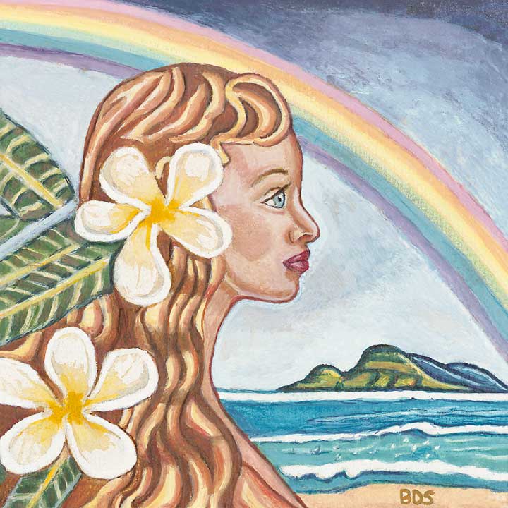 Maui Rainbow Girl giclee fine art reproduction